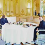 Tête-à-tête Emmanuel Macron et Félix Tshisekedi, Palais de l'Elysée, Paris, 4 octobre 2024. Crédit : Présidence RDC