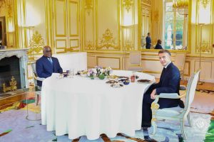 Tête-à-tête Emmanuel Macron et Félix Tshisekedi, Palais de l'Elysée, Paris, 4 octobre 2024. Crédit : Présidence RDC