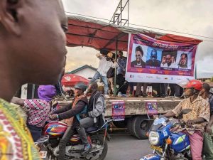 Caravane de sensibilisation et mobilisation Festival Amani. Goma. 2024. Droits : Comm Amani Festival